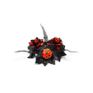 KAWAIIR Artificial Floral and Berries Halloween Candle Holder Wreath Decorative Simulated Dinning Table Centerpiece Wreath Ornament Gothic Style Candlestick Wreath Christmas
