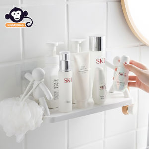 ชั้นวางของในห้องน้ำ ชั้นวางของติดผนัง ชั้นติดผนัง ชั้นวางติดผนัง วายร้ายรูปแบบ ครีเอทีฟ พลาสติก อุปกรณ์ตกแต่งห้อง ไม่ต้องเจาะ