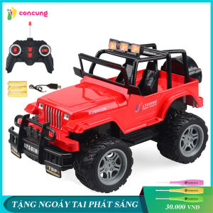 Xe jeep điều khiển từ xa 4 chiều vượt địa hình có sạc pin vô lăng lái xe thiết kế như thật điều khiển vô cùng nhạy chất liệu nhựa an toàn cho bé
