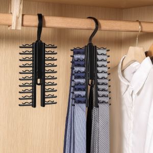 Necktie Belt Hanger 360° Rotation Design Tie Belt Organizer Storage Rack Non-Slip Finish -20 Hooks