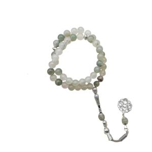 Cultural Hui Styles Glass Bead Bracelet 45Pcs 8mm Artificial Jades Look Comfortable Ethnic Designs