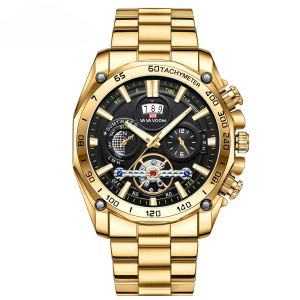 ELF TRIBE Calendar Watch for Men Steel Strap Waterproof Wristwatches Luminous Quartz Watches Tourbillon Watches