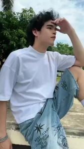 【COD】Hastag K09 y Fit เสื้อโอเวอร์ไซส์ทรงสั้น ผู้ชาย คอฟิต แนวสตรีท วัยรุ่นเมกา ผ้าคอตตอนพรีเมียม