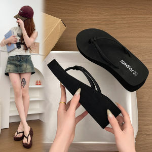 [Free Shipping] 2026 WomenS Summer Outdoor High-Heeled Flip-Flops Ins Trendy Non-Slip Wedge Heel Beach Sandals For Women
