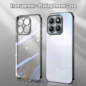 ROAZIC For Honor X8b Phone Case Luxury Plating Edge Transparent Soft Silicone Casing Shockproof Clear Cover