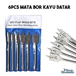 6PCS FLAT WOOD BITS / MATA BOR KAYU DATAR 6PCS