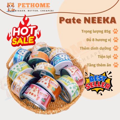 Combo 20 lon - Pate cho mèo Neeka lon 85g dạng sốt thịt, Pate Neeka cho mèo dạng gravy vị gà mix rau củ