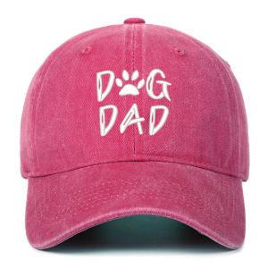 Sun Hat Summer Mens Duckbill Cap Pure Cotton Vintage Washed DOGDADDOGMOM Embroidered Baseball Cap with Wide Brim