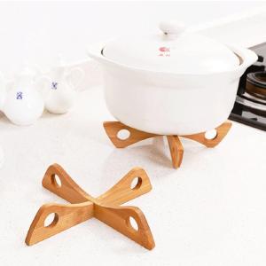 MANKA Kitchen Insulation Cross Holder Bamboo Heat Resistant Pot Trivet Placemat Cooling Rack Pan Stand