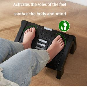 Foot Rest Adjustable Ergonomic Under Desk Footrest Under The Table-ergonomic Black Foot Pad 3 Height Positions-30 Degree Tilt Angle Adjustment Suitable for Home Office Massage Surface To Improve Circulation and Posture