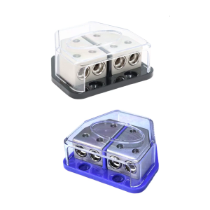 2/4 Way Car Stereo Ground Distribution Block Metal Plastic Material Universal Fitment For Automotive Motorhome Vehicle