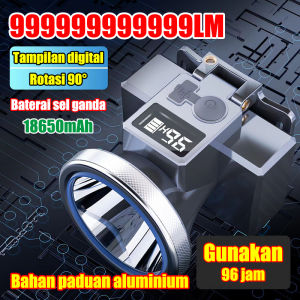 Diterangi selama 500 jam Sangat terang♥999999mah 100Watt Senter Kepala super terang Mitsuyama senter kepala led cas tahan 24 jam tahan air heavyduty militer asli darurat stong light Headlamp berkemah led Senter Berkemah Headlamp Outdoor LED