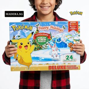 Official Pokémon Deluxe Holiday Advent Calendar | 24 Days of Gifts (Includes a FREE spare battery attached to the packaging box)