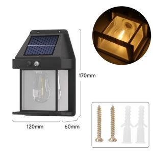 Lampu Dinding Solar Interaction Wall Lamp Tenaga Surya Lampu Outdoor Model Rumah Dinding Lampu Sensor Otomatis Lampu Dinding Pagar Rumah Anti Air Waterproof