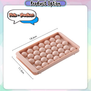 [iRojak] 33Grids Round Ice Cube Tray with Cover Ice Maker Tray with Lid Ice Ball Maker 冰块模具 Acuan Ais Batu - KW121