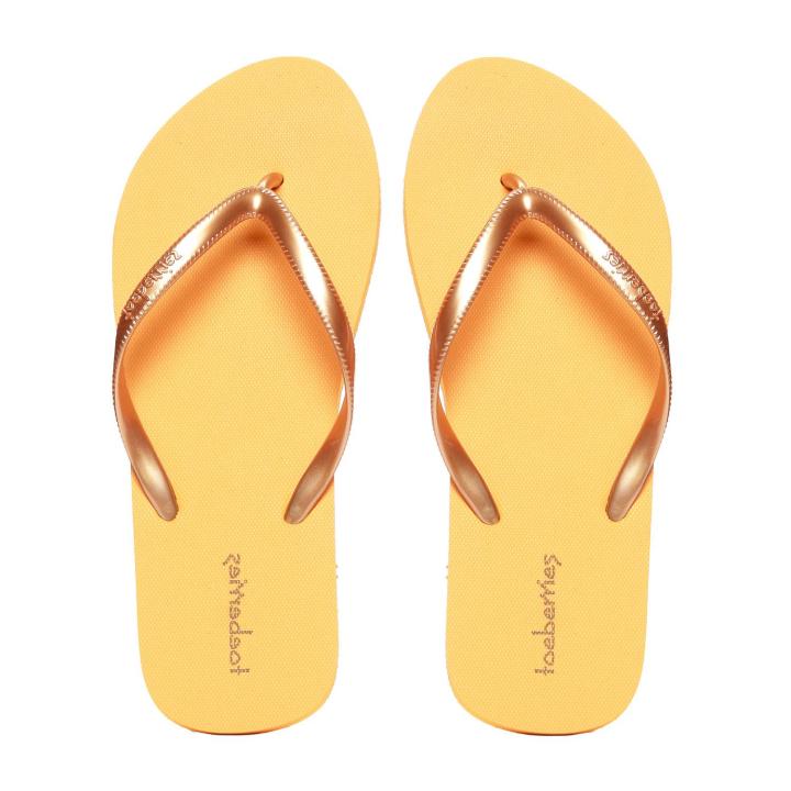 Toeberries Ladies' NY Metallic Flip-Flops in Mustard Lazada PH