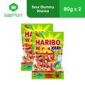 Haribo Worms Zourr 80g - Pack of 2. 