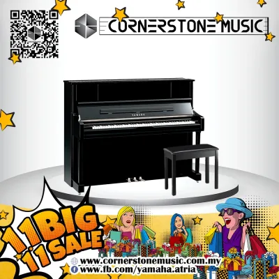 Yamaha Acoustic Upright Piano Exam Model U1J *Pre-Order* ( U1 J / U1JPEC / U1JPE C )- PEC / Polished Ebony Chrome | Cornerstone Music