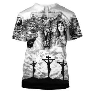Jesus Tshirts for Men 3D Printed O Neck Short Sleeve Casual Mens T-Shirts Plus Size Top