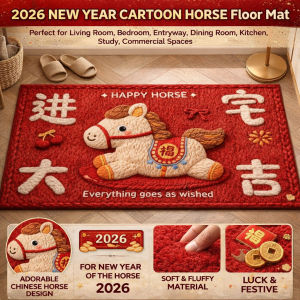 2026 Year Of The Horse Floor Mat Chinese New Year Decoration Home Entrance Mat Thickened Soft Non-Slip Doormat Absorbent Rug