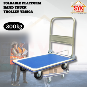 SYK Foldable Platform YB150A Hand Truck Trolley Steel Wheels Heavy Duty Troli Tolak Lipat Besi Troli Barang