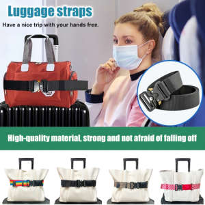 Elastic Metal Reinforced Luggage Straps Luggage Accessories Pull Belt Adjustable Packing Baggage Beg