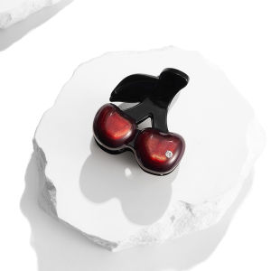 EVITA PERONI [SG] Cute Mini Cherry Shark | Chic Colour | Dark Red | Small hair claw clip
