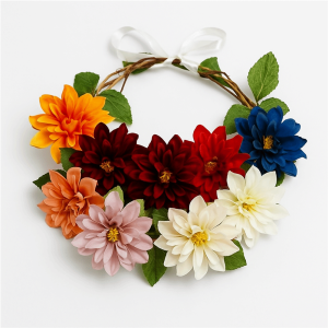 BESTITIT 10pcs Satin Dahlia Artificial Flowers DIY Garland Bouquet Fake Flower Silk Chrysanthemum Dahlia Mix Color Brooch Accessories Wedding Decor