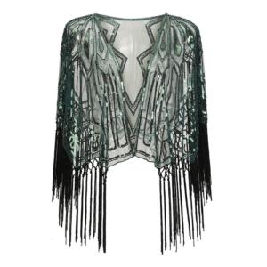 Quấn ngang vai sequined và polyester cho Đầm buổi tối Khăn Choàng Áo Choàng Dạ tiệc cổ điển cho đám cưới và tiệc cocktail