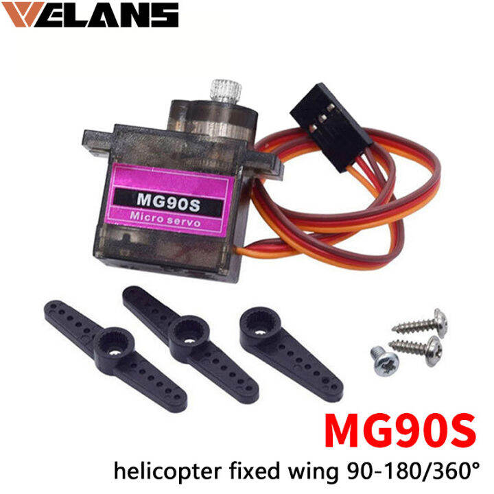 Mg90s 9g Plastic Metal Gear Micro Servo Motor Kit 180 Degrees 360 Degrees For Remote Control