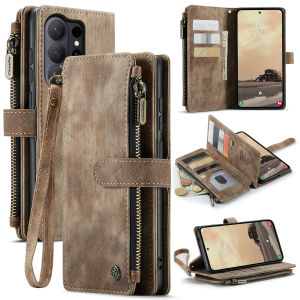 Magnetic Card Solt Wallet Leather Case For Samsung S26 Ultra S25 Plus S24 S23 A17 A16 A15 Flip Bag Pocket Strap kickstand Cover