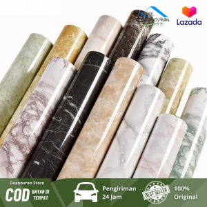 DNV - Wallpaper Stiker Dapur Silver Tekstur Wallpaper Dinding Motif UBIN Kitchen Set Glosy 60cm x 1m