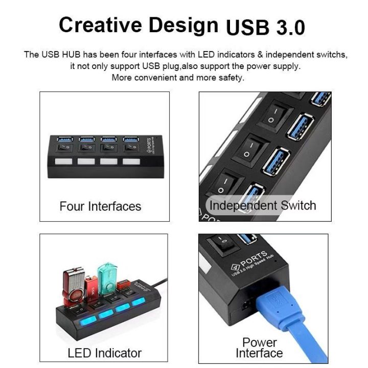 Usb%203.0%20Hub%20Super%20High%20Speed%20Multi%20Usb%20Hub%204%20Port%20/%207%20Port%20Expander%20For%20PC%20Computer%20Accessories%20Laptop%20-%20Image%204