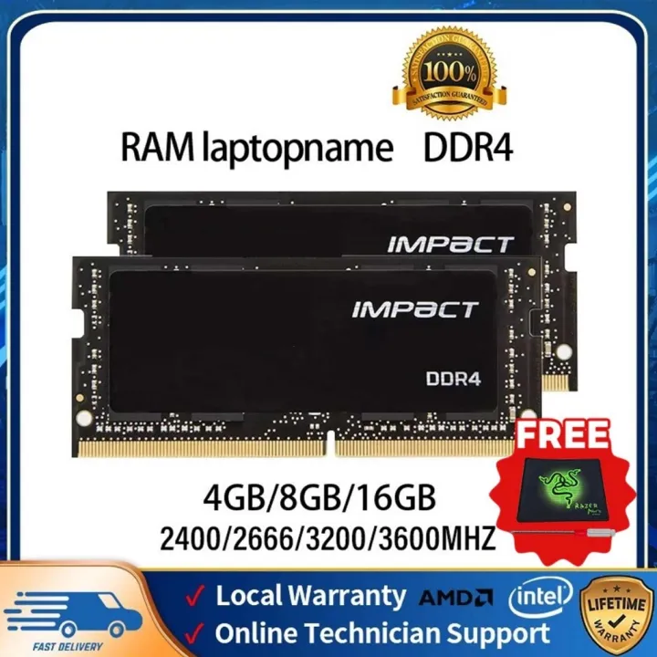 Impact DDR4 Laptop RAM 4GB 8GB 16GB 3200MHz 2400MHz 2666MHz 2133MHz 1.2V SODIMM PC4 Memory
