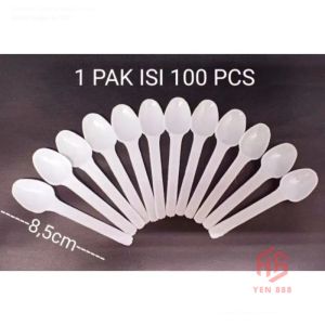 Sendok teh STB isi 100pcs /sendok ice cream pudding putih susu kecil / Sendok Es Doger / Stb Super