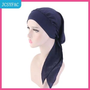 JCSYFAC  Phụ nữ ung thư đầu khăn CHEMO tóc mất hat Turban pre-tied mũ đội đầu Bandana mới