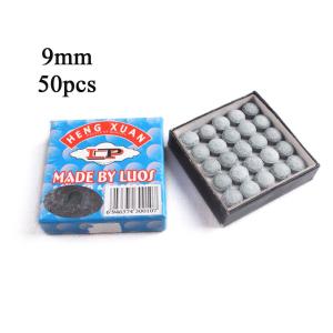 50pcs 9/10/11/13mm Professional Snooker Billiards Pool Cue Tips Layer Baked Leather Gray Color
