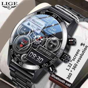 LIGE 360 AMOLED HD Screen watch for man Smart Watch New Bluetooth Calling Sports Fitness Tracker Waterproof Fashion Men Sports Watches+ box
