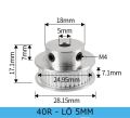 Puly bánh răng đồng bộ - ròng rọc truyền động dây curoa mini GT2. 