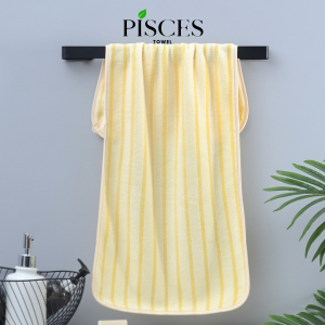 Khăn Mặt PISCES TOWEL 35x75cm Sọc Cotton Mềm Mại Khăn Spa Yoga Gym Thể Thao Thấm Hút Mồ Hôi