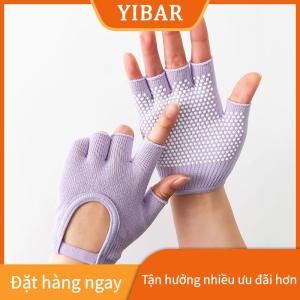 YIBAR Phụ nữ chống trượt găng tay Yoga cotton tập thể dục nửa ngón tay Găng tay thoáng khí ngoài trời đi xe đạp Pilates Găng tay câu cá thể thao