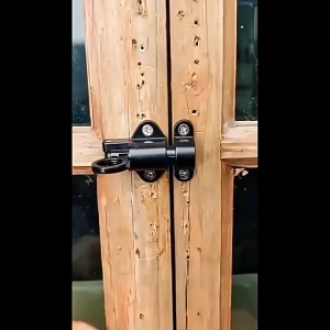 2Pcs Automatic Door Bolt Aluminum Alloy Door Latches Spring Door Bolt Lock Window Gate Security Pull Rings Enduring