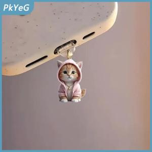 PkYeG Dễ thương 2D Mèo điện thoại chống bụi cap phí cổng cắm cho iPhone loại C bụi bảo vệ Stopper accessorie