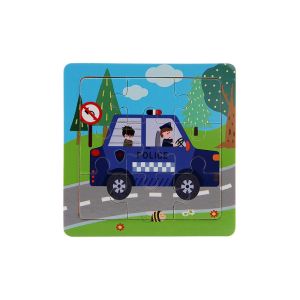 BW-M167 Mainan Edukasi Puzzle Anak Karakter Hewan Dan Kendaraan Puzzle Kayu 9Pcs Mini Wooden Puzzle