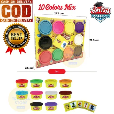 ( BISA COD ) PROMO Mainan Anak Fun Doh Isi 10 Pick & Play Dough Refill / Mainan Edukasi Anak SNI