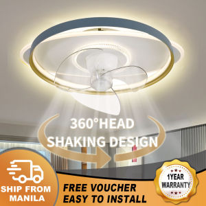 Ceiling light 360° Oscillating Fan Ultra-thin all-in-one Ceiling fan home dining room bedroom electric fan chandelier