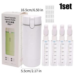 4-in-1 Travel Dispenser Bottle Set Split Bathroom Soap Shower Gel Shampoo Dispenser Leakproof Travel Storage Bottle Portable Toiletry Container Bottle