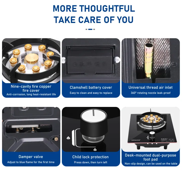 Single Burner Gas Stove CHRIS OPAICN Embedded Tempered Gas Stove Single ...