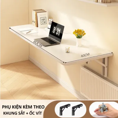 Bàn học làm việc gấp gọn treo tường thương hiệu BAMBOOHOMEchất liệu gỗ MDF cao cấp_D59