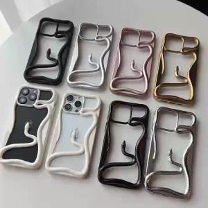 Creative Electroplated Hollow Snake for iPhone 17 Pro 16 15 14 13 12 Shockproof Phone Case